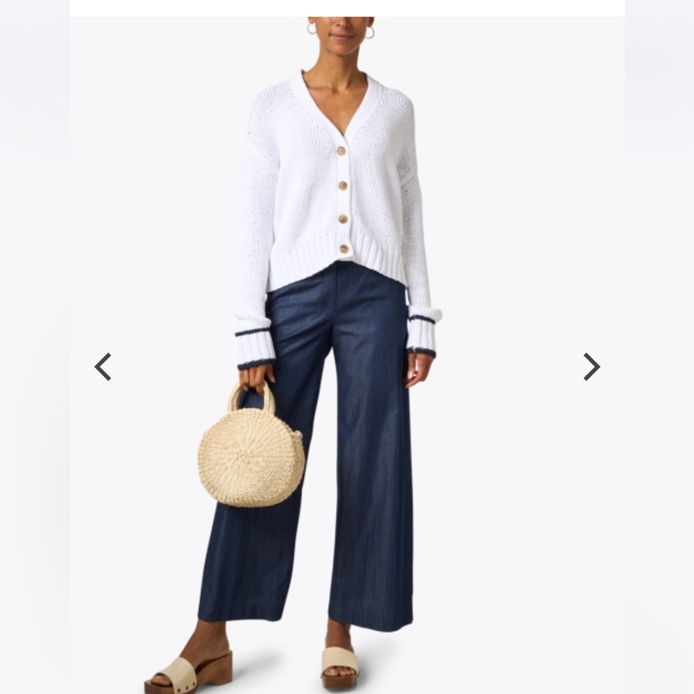 PIAZZA SEMPIONE
Denim Blue Wide Leg Crop Pant